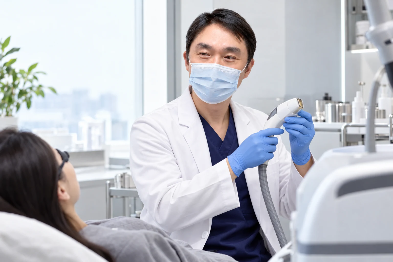 The doctor preparing for a treatment